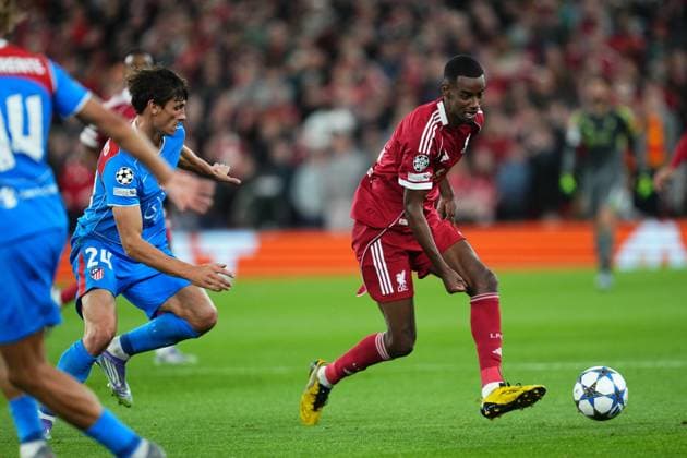 250917 Alexander Isak of Liverpool during the Champions League football match between Liverpool and Atletico Madrid on September 17, 2025 in Liverpool. Photo: Bagu Blanco BILDBYRAN kod XY XY0075 fotboll football soccer fotball uefa champions league champions league liverpool atletico madrid bbeng Copyright: BAGUxBLANCO BB250917ZS042