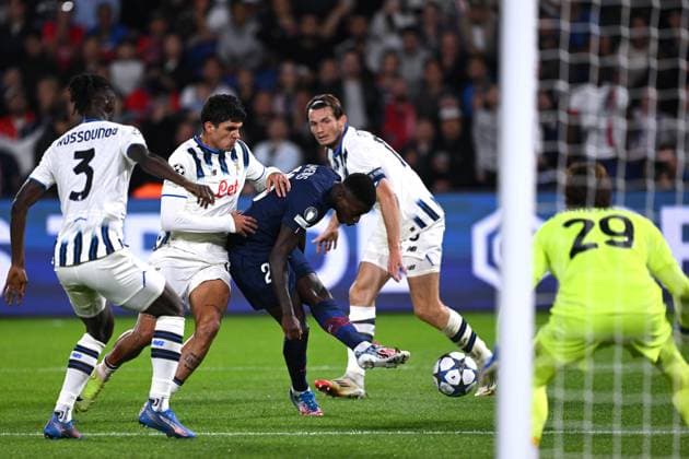 Mg Parigi (Francia) 17 09 2025 - Champions League Paris Saint Germain-Atalanta foto Matteo Gribaudi Image nella foto: gol Nuno Mendes 