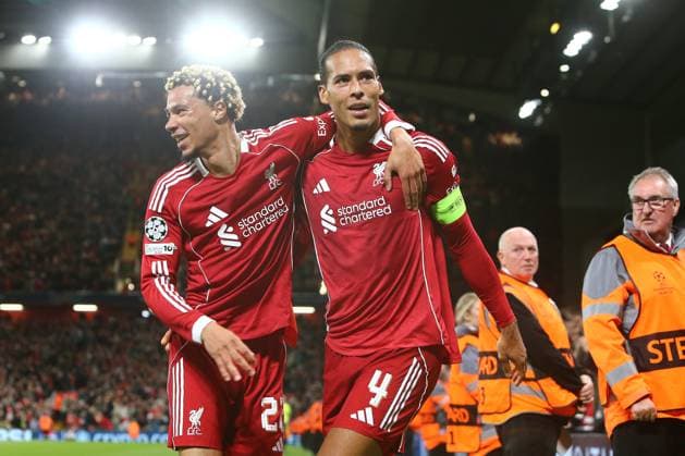 Virgil van Dijk of Liverpool celebrates scoring their sides third goal Liverpool v Atletico Madrid, UEFA Champions League, Group Stage, Football, Anfield, Liverpool, UK - 17 Sep 2025Liverpool Anfield United Kingdom EDITORIAL USE ONLY No use with unauthorised audio, video, data, fixture lists, club league logos or live services. Online in-match use limited to 120 images, no video emulation. No use in betting, games or single club league player publications.  Copyright: xPhilxOldham Shutterstockx 15481355cd