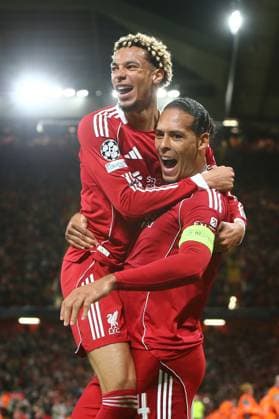 Virgil van Dijk of Liverpool celebrates scoring their sides third goal Liverpool v Atletico Madrid, UEFA Champions League, Group Stage, Football, Anfield, Liverpool, UK - 17 Sep 2025Liverpool Anfield United Kingdom EDITORIAL USE ONLY No use with unauthorised audio, video, data, fixture lists, club league logos or live services. Online in-match use limited to 120 images, no video emulation. No use in betting, games or single club league player publications.  Copyright: xPhilxOldham Shutterstockx 15481355ce