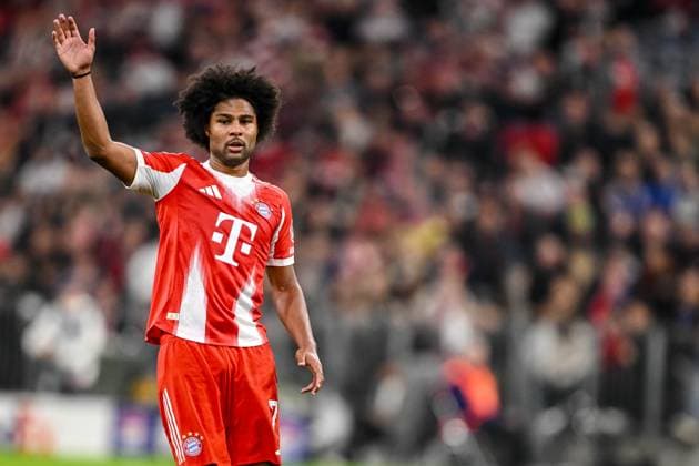 Serge Gnabry (Bayern München) gestures during the UEFA Champions League 2025 26 League Phase MD1 match between FC Bayern München and Chelsea FC at Football Arena Munich on September 17, 2025 in Munich, Germany. (Photo by Harry Langer DeFodi Images)