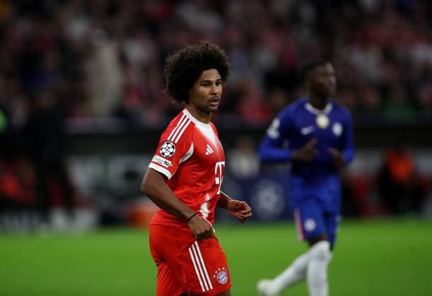 Fussball, Herren, Champions League, Saison 2025 2026, FC Bayern München - FC Chelsea, 1.Spieltag, Allianz Arena Serge Gnabry (FC Bayern München) Kopf, Oberkörper
