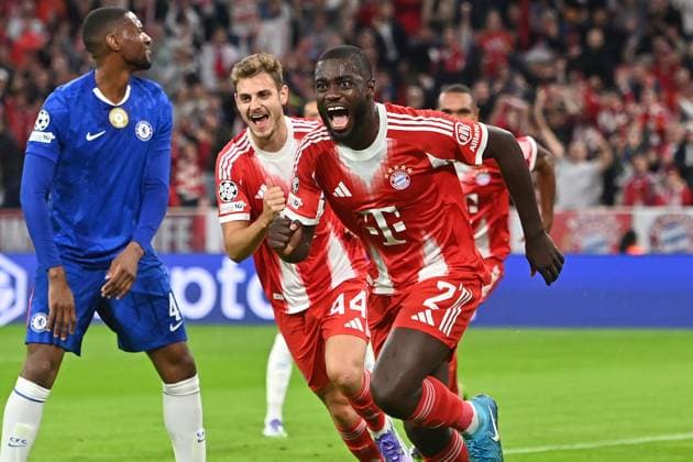 Dayot UPAMECANO (Bayern Muenchen), Jubel,Freude,Begeisterung, Aktion, Fussball Champions League,Saison 2025 26 ,1.Spieltag. FC Bayern Muenchen - FC Chelsea 3-1 am 17.09.2025 A L L I A N Z A R E N A