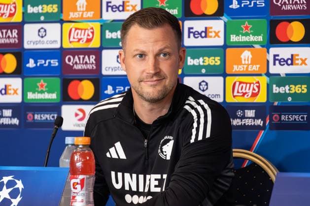 F.C. Copenhagen press conference, PK, Pressekonferenz Head coach Jacob Neestrup of F.C. Copenhagen attends a press conference ahead of the UEFA Champions League 2025 26 League Phase between F.C. Copenhagen and Bayer 04 Leverkusen at Parken Stadium. Copenhagen Denmark Copyright: xKristianxTuxenxLadegaardxBergx 17_09_2025_KTLB_FCK_press_01