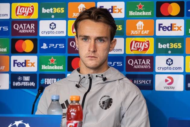 F.C. Copenhagen press conference, PK, Pressekonferenz William Clem of F.C. Copenhagen attends a press conference ahead of the UEFA Champions League 2025 26 League Phase between F.C. Copenhagen and Bayer 04 Leverkusen at Parken Stadium. Copenhagen Denmark Copyright: xKristianxTuxenxLadegaardxBergx 17_09_2025_KTLB_FCK_press_06