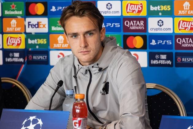 F.C. Copenhagen press conference, PK, Pressekonferenz William Clem of F.C. Copenhagen attends a press conference ahead of the UEFA Champions League 2025 26 League Phase between F.C. Copenhagen and Bayer 04 Leverkusen at Parken Stadium. Copenhagen Denmark Copyright: xKristianxTuxenxLadegaardxBergx 17_09_2025_KTLB_FCK_press_14