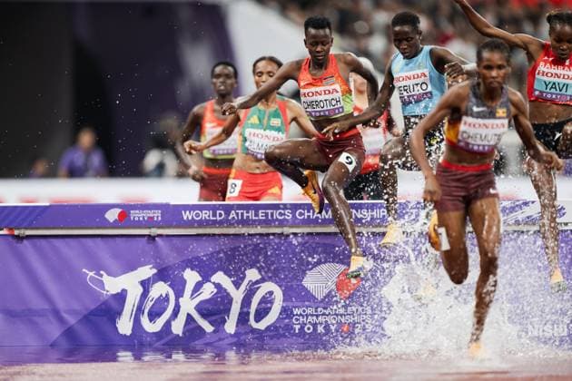 Faith Cherotich of Kenya competing in the Women s 3000m Steeplechase Final during World Athletics Championships Tokyo 2025 of the Day 5 at Japan National Stadium on September 17, 2025 in Tokyo, Japan. (Photo by Andy Astfalck Marcel ter Bals DeFodi Images) *** Faith Cherotich of Kenya competing in the Women s 3000m Steeplechase Final during World Athletics Championships Tokyo 2025 of the Day 5 at Japan National Stadium on September 17, 2025 in Tokyo, Japan Photo by Andy Astfalck Marcel ter Bals DeFodi Images