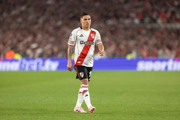 September 17, 2025, Buenos Aires, Argentina: Juan Fernando Quintero of River Plate seen during the Copa CONMEBOL Libertadores 2025 Quarter-final first-leg match between River Plate and Palmeiras at Estadio Mas Monumental Antonio Vespucio Liberti. Final score River Plate 1 : 2 Palmeiras Buenos Aires Argentina - ZUMAs197 20250917_aaa_s197_756 Copyright: xManuelxCortinax