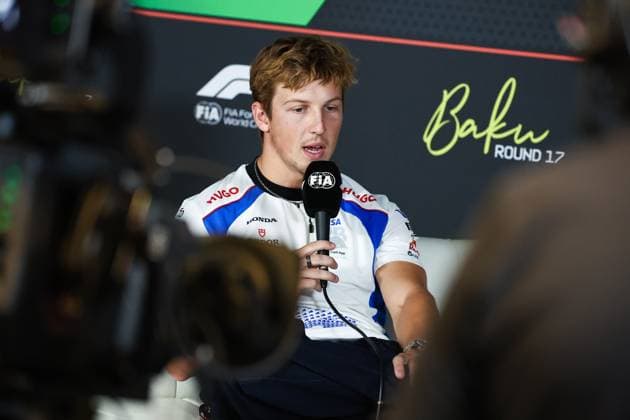 F1 - AZERBAIJAN GRAND PRIX 2025 LAWSON Liam (nzl), Visa Cash App RB F1 Team VCARB02, portrait press conference, PK, Pressekonferenz during the 2025 Formula 1 Qatar Airways Azerbaijan Grand Prix, 17th round of the 2025 FIA Formula One World Championship, WM, Weltmeisterschaft from September 19 to 21, 2025 on the Baku City Circuit, in Baku, Azerbaijan - BakuAzerbaijan Copyright: xEricxAlonsox