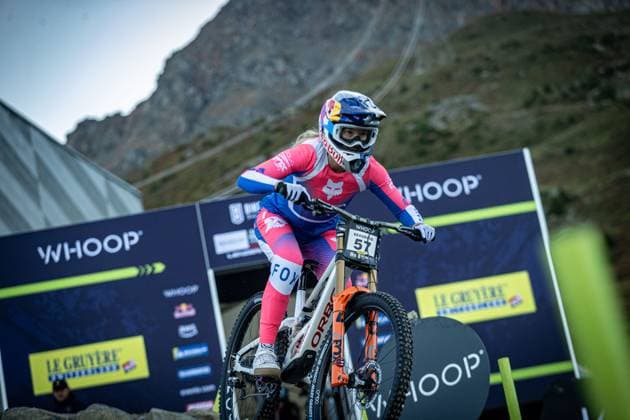Whoop UCI Mountainbikeworldcup Downhill Lenzerheide SEAGRAVE Tahnee ORBEA FMD RACINGat Whoop UCI Mountainbikeworldcup Downhill Lenzerheide, 18.09.2025,in Lenzerheide,SUI Foto: Sebastian Sternemannat Whoop UCI Mountainbikeworldcup Downhill Lenzerheide, 18.09.2025,in Lenzerheide,SUI Foto: Sebastian Sternemann