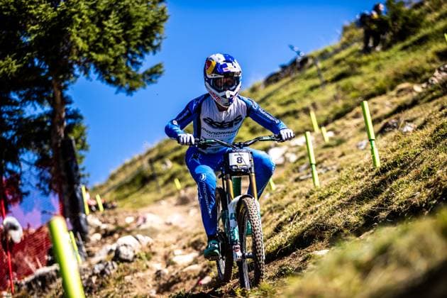 Whoop UCI Mountainbikeworldcup Downhill Lenzerheide DUNNE Ronan MONDRAKER FACTORY RACING DHat Whoop UCI Mountainbikeworldcup Downhill Lenzerheide, 18.09.2025,in Lenzerheide,SUI Foto: Sebastian Sternemannat Whoop UCI Mountainbikeworldcup Downhill Lenzerheide, 18.09.2025,in Lenzerheide,SUI Foto: Sebastian Sternemann