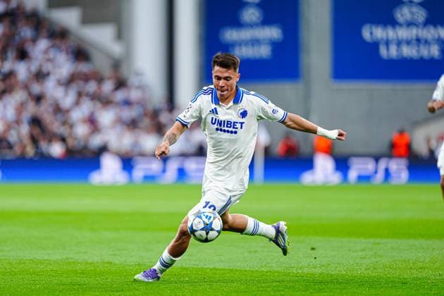 Rodrigo Huescas (FC Kopenhagen, 13) DEN, FC Kopenhagen vs. Bayer 04 Leverkusen, Fussball, UEFA Champions League, Spieltag 1, Spielzeit 2025 2026, 18.09.2025 DEN, FC Kopenhagen vs. Bayer 04 Leverkusen, Fussball, UEFA Champions League, Spieltag 1, Spielzeit 2025 2026, 18.09.2025 Kopenhagen Copyright: xEibner-Pressefoto MarcelxvonxFehrnx EP_MFN