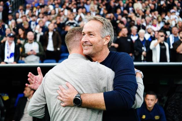 Jacob Neestrup (FC Kopenhagen, Trainer), Kasper Hjulmand (Bayer 04 Leverkusen, Trainer) DEN, FC Kopenhagen vs. Bayer 04 Leverkusen, Fussball, UEFA Champions League, Spieltag 1, Spielzeit 2025 2026, 18.09.2025 DEN, FC Kopenhagen vs. Bayer 04 Leverkusen, Fussball, UEFA Champions League, Spieltag 1, Spielzeit 2025 2026, 18.09.2025 Kopenhagen Copyright: xEibner-Pressefoto MarcelxvonxFehrnx EP_MFN