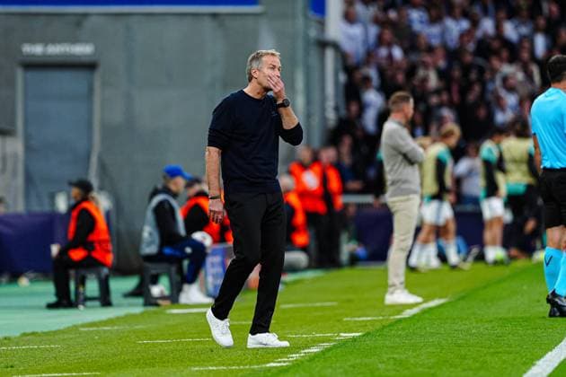 Kasper Hjulmand (Bayer 04 Leverkusen, Trainer) DEN, FC Kopenhagen vs. Bayer 04 Leverkusen, Fussball, UEFA Champions League, Spieltag 1, Spielzeit 2025 2026, 18.09.2025 DEN, FC Kopenhagen vs. Bayer 04 Leverkusen, Fussball, UEFA Champions League, Spieltag 1, Spielzeit 2025 2026, 18.09.2025 Kopenhagen Copyright: xEibner-Pressefoto MarcelxvonxFehrnx EP_MFN