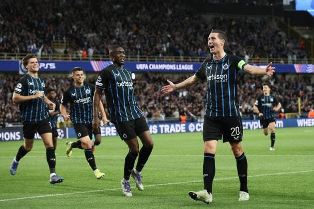 Club s Hans Vanaken celebrates after scoring during a soccer game between Belgian Club Brugge KV and French AS Monaco, in Brugge on Thursday 18 September 2025, on the opening day of the League phase of the UEFA Champions League tournament. BRUNOxFAHY  x134638940x