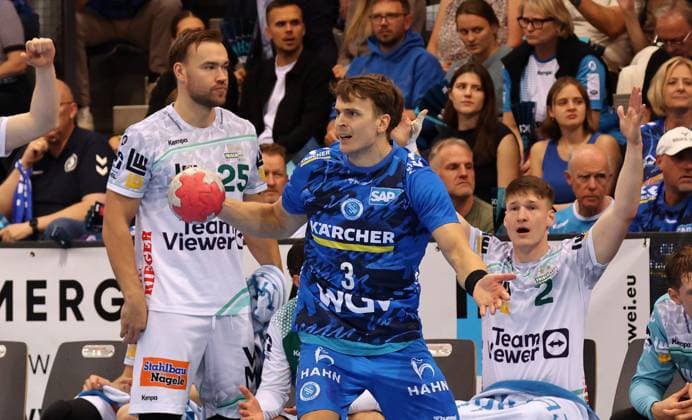 18.09.2025, Deutschland, Stuttgart, DAIKIN HBL Handball Bundesliga Saison 2025 2026, TVB Stuttgart vs. FRISCH AUF! Göppingen, Max Häfner (TVB)