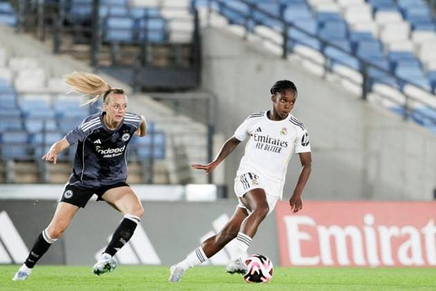 UEFA Women s Champions League - Real Madrid vs Eintracht MADRID, SPAIN -September 18: Linda Caicedo of Real Madrid in action during the UEFA Women s Champions League25 26 match between Real Madrid and Eintracht at Alfredo Di Stefano stadium in Madrid. (Photo by Guillermo Martinez) Madrid Alfredo Di Stefano Stadium Spain Copyright: xGuillermoxMartinezx