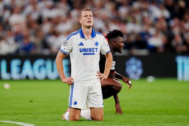 UEFA Champions League: FC Copenhagen - Bayer 04 Leverkusen Viktor Claesson, FC Copenhagen reacts after the UEFA Champions League first round football match between FC Copenhagen and Bayer 04 Leverkusen at Parken in Copenhagen on Thursday, September 18, 2025.. , Copenhagen Denmark Copyright: Ritzau Scanpix LiselottexSabroex spdk20250918-205555-L
