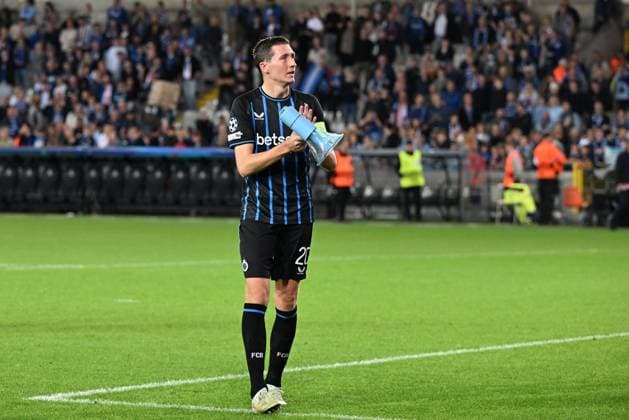 250918 Club Brugge vs AS Monaco Hans Vanaken (20) of Club Brugge celebrates after winning the Uefa Champions League first matchday in the League phase game in season 2025 - 2026 between Club Brugge KV and AS Monaco on September 18 , 2025 in Brugge, Belgium. (Photo by David Catry Isosport) Brugge Belgium  Copyright: xDavidxCatryx 20250918DSC_2316