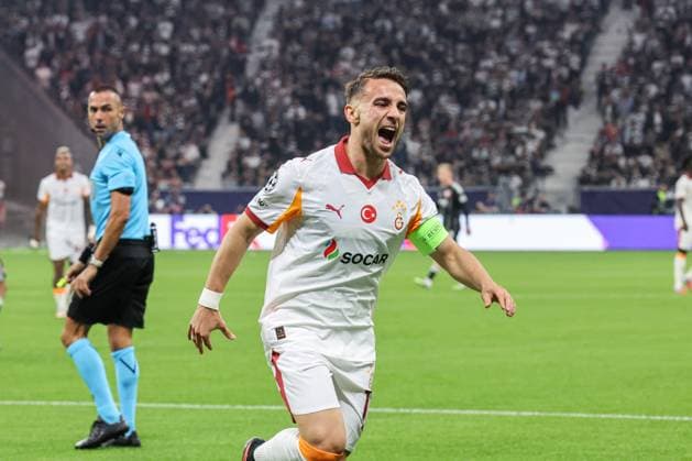 UEFA Champions League 2025 26, 1. Spieltag - Eintracht Frankfurt vs Galatasaray SK - Deutsche-Bank-Park (Frankfurt): Yunus Akgun, (Galatasaray, 11) trifft zum 0-1 - Jubel, Freude, Emotionen Frankfurt Deutsche Bank Park Frankfurt Deutschland Copyright: xAlfioxMarinox