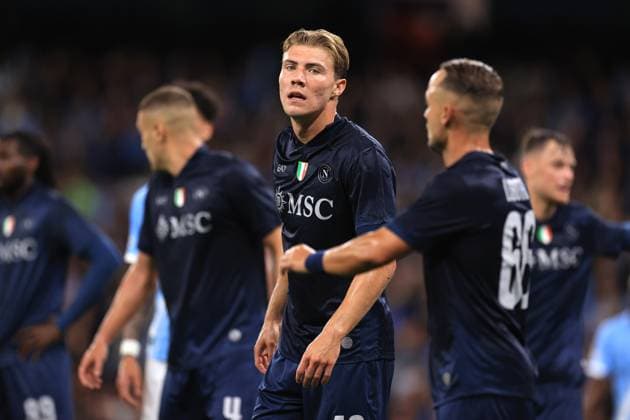 Football - UEFA Champions League - League Phase - Manchester City v SSC Napoli 18th September 2025 - UEFA Champions League - League Phase - Manchester City v SSC Napoli - Rasmus Hojlund of Napoli - Photo: Simon Stacpoole Offside. Manchester UK Copyright: xSimonxStacpoolexOffside