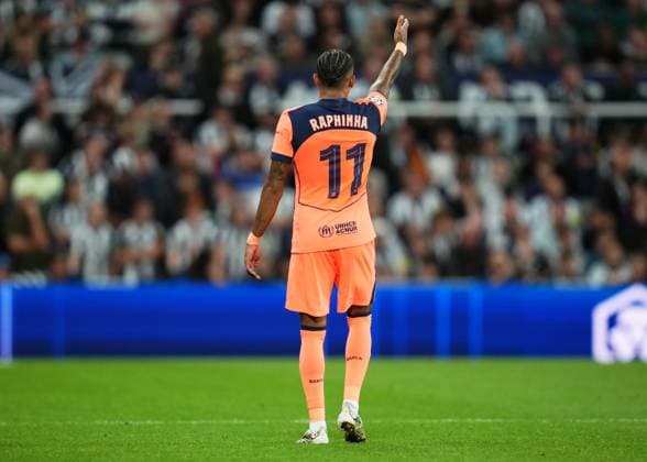 ESP: Newcastle United - FC Barcelona, Barca La Liga EA Sports. UEFA Champions League. Matchday 1. Raphael Dias Belloli Raphinha of FC Barcelona during the UEFA Champions League match, between Newcastle United and FC Barcelona, matchday 1, played at St. James Park Stadium on September 18, 2025 in Newcastle, England. Copyright: xBaguxBlancox xPRESSINx PS_250918_NEW_BAR_2526_024