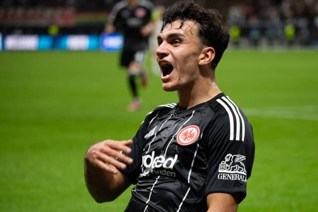 Can Yilmaz Uzun (Eintracht Frankfurt) celebrat the goal during the UEFA Champions League 2025 26 League Phase MD1 match between Eintracht Frankfurt and Galatasaray at Deutsche Bank Park in Frankfurt, Germany on September 18, 2025 UEFA Champions League, League Phase MD1 - Eintracht Frankfurt vs Galatasaray (Photo by Joaquim Ferreira) Copyright: JoaquimxFerreira