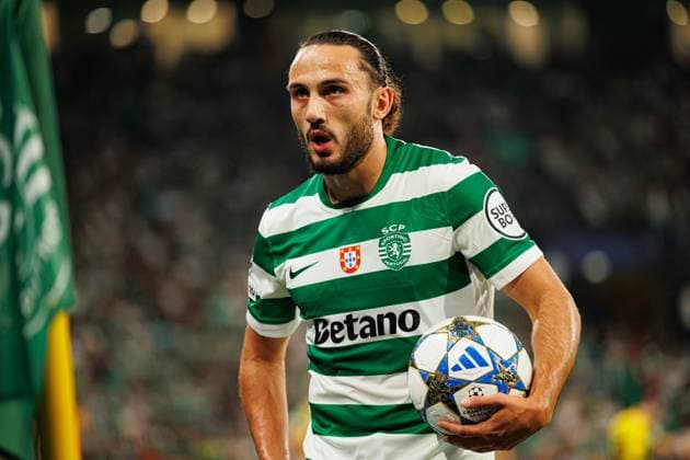 Giorgi Kochorashvili seen during Champions League 25 26 league phase game between Sporting CP and FC Kairat Almaty (Maciej Rogowski Ball Raw Images) Lisbon Estadio Jose Alvalade Portugal Copyright: xMaciejxRogowskix maciejrogowski_sporting_kairat_2526-52
