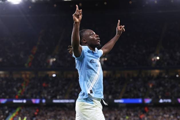 Manchester City v SSC Napoli - UEFA Champions League MANCHESTER, UNITED KINGDOM - SEPTEMBER 18: Jeremy Doku of Manchester City celebrates after scoring their second goal during the UEFA Champions League match between Manchester City and SSC Napoli at Etihad Stadium on September 18, 2025 in Manchester, United Kingdom. Alex Livesey Anadolu Manchester United, ManU Kingdom. Editorial use only. Please get in touch for any other usage.  Copyright: x2025xAnadoluxAlexxLiveseyx