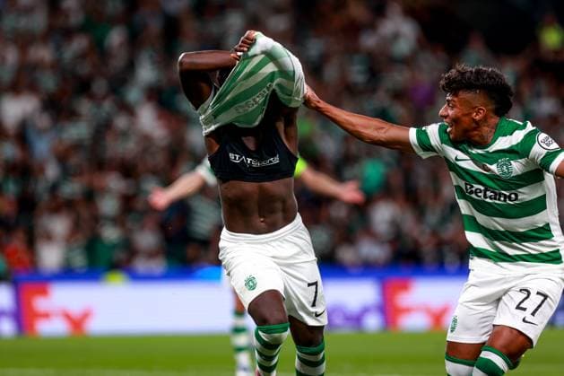 Geovany Quenda forward of Sporting CP celebrates after scoring a goal during the UEFA Champions League 2025 26 League Phase MD1 match between Sporting CP and Kairat Almaty at Estadio Jose de Alvalade on September 18, 2025 UEFA Champions League League Phase MD1 - Sporting CP and Kairat Almaty (Valter Gouveia SPP) Copyright: xValterxGouveia SPPx spp-en-VaGo-VG_L8732