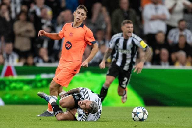 NEWCASTLE UPON TYNE, ENGLAND - SEPTEMBER 18: n during a UEFA Champions League 2025 26 match between Newcastle United and Barcelona at St James Park on September 17, 2025 in Newcastle Upon Tyne, England. Copyright: xRichardxCallisx Sportspressphoto_SPR28193