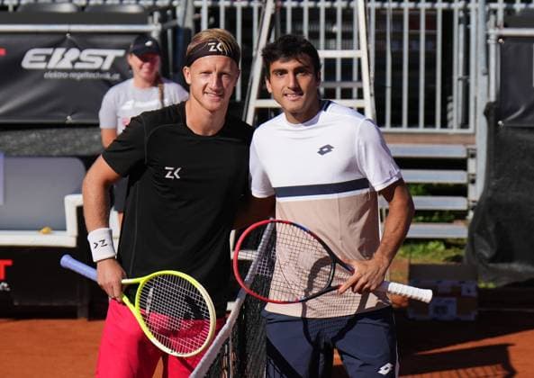 TENNIS - ATP, Tennis Herren Layjet Open BAD WALTERSDORF,AUSTRIA,19.SEP.25 - TENNIS - ATP Challenger Tour, Layjet Open. Image shows Zdenek Kolar (CZE) and Roman Andres Burruchaga (ARG).  GEPAxpictures xMichaelxRiedler