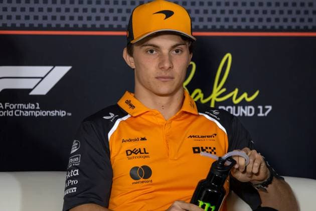 Formel 1 GP Baku Azerbaijan. Donnerstag 18.09.2025 Oscar Piastri 81, McLaren Formula 1 Team in der Pressekonferenz; Formel 1 GP Baku Azerbaijan. Donnerstag 18.09.2025 Copyright: xBEAUTIFULxSPORTS Erlhofx