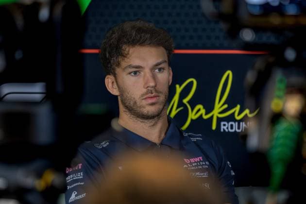 Formel 1 GP Baku Azerbaijan. Donnerstag 18.09.2025 Pierre Gasly 10, BWT Alpine F1 Team in der Pressekonferenz; Formel 1 GP Baku Azerbaijan. Donnerstag 18.09.2025 Copyright: xBEAUTIFULxSPORTS Erlhofx