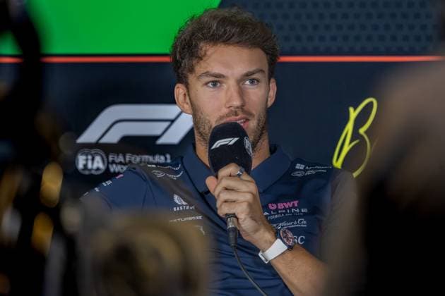 Formel 1 GP Baku Azerbaijan. Donnerstag 18.09.2025 Pierre Gasly 10, BWT Alpine F1 Team in der Pressekonferenz; Formel 1 GP Baku Azerbaijan. Donnerstag 18.09.2025 Copyright: xBEAUTIFULxSPORTS Erlhofx