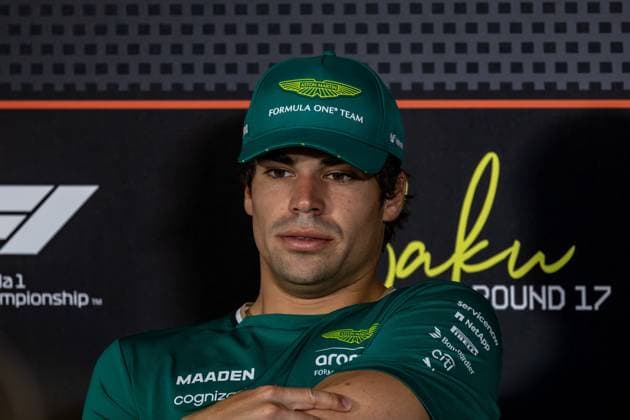 Formel 1 GP Baku Azerbaijan. Donnerstag 18.09.2025 Lance Stroll 18, Aston Martin Aramco F1 Team in der Pressekonferenz; Formel 1 GP Baku Azerbaijan. Donnerstag 18.09.2025 Copyright: xBEAUTIFULxSPORTS Erlhofx