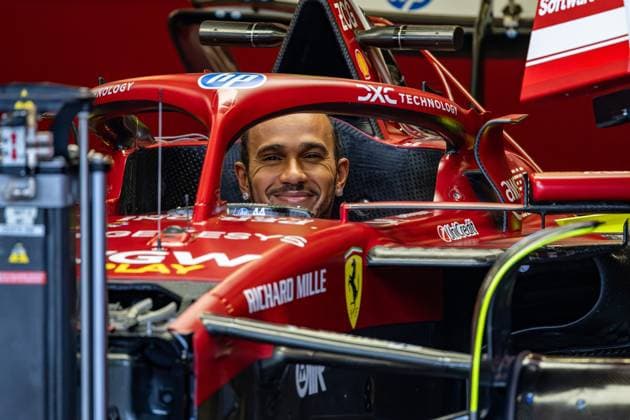 Formel 1 GP Baku Azerbaijan. Donnerstag 18.09.2025 Lewis Hamilton 44, Scuderia Ferrari; Formel 1 GP Baku Azerbaijan. Donnerstag 18.09.2025 Copyright: xBEAUTIFULxSPORTS Erlhofx