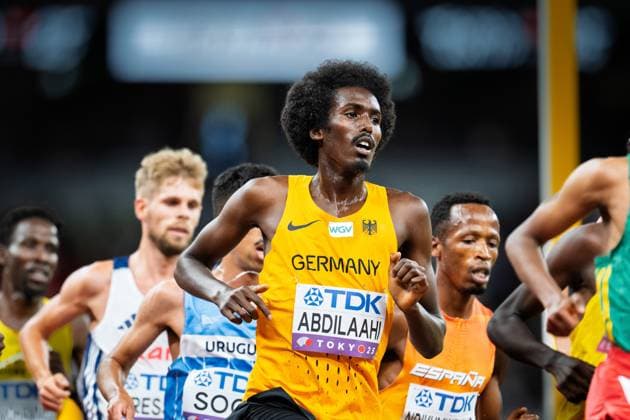 World Athletics Championships; Tokyo, 19.09.2025 Mohamed Abdilaahi (Deutschland) in Aktion beim 5000-Meter-Lauf während der Leichtathletik-Weltmeisterschaft 2025 in Tokio am 19. September 2025 *** World Athletics Championships Tokyo, 19 09 2025 Mohamed Abdilaahi Germany in action in the 5000 meter run during the World Athletics Championships 2025 in Tokyo on 19 September 2025 Copyright: xBEAUTIFULxSPORTS TobiasxLacknerx