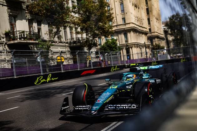 F1 - AZERBAIJAN GRAND PRIX 2025 14 ALONSO Fernando (spa), Aston Martin F1 Team AMR24, action during the 2025 Formula 1 Qatar Airways Azerbaijan Grand Prix, 17th round of the 2025 FIA Formula One World Championship, WM, Weltmeisterschaft from September 19 to 21, 2025 on the Baku City Circuit, in Baku, Azerbaijan - BakuAzerbaijan  Copyright: xFLORENTxGOODENx