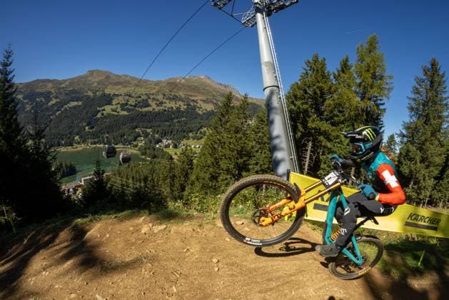 Whoop UCI Mountainbikeworldcup Downhill Lenzerheide BALANCHE Camille YETI FOX FACTORY RACE TEAMat Whoop UCI Mountainbikeworldcup Downhill Lenzerheide, 19.09.2025,in Lenzerheide,SUI Foto: Sebastian Sternemannat Whoop UCI Mountainbikeworldcup Downhill Lenzerheide, 19.09.2025,in Lenzerheide,SUI Foto: Sebastian Sternemann