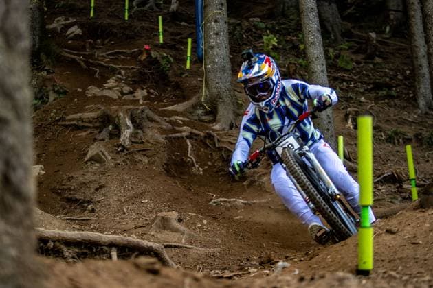 Whoop UCI Mountainbikeworldcup Downhill Lenzerheide BRUNI Loic SPECIALIZED GRAVITYat Whoop UCI Mountainbikeworldcup Downhill Lenzerheide, 19.09.2025,in Lenzerheide,SUI Foto: Sebastian Sternemannat Whoop UCI Mountainbikeworldcup Downhill Lenzerheide, 19.09.2025,in Lenzerheide,SUI Foto: Sebastian Sternemann