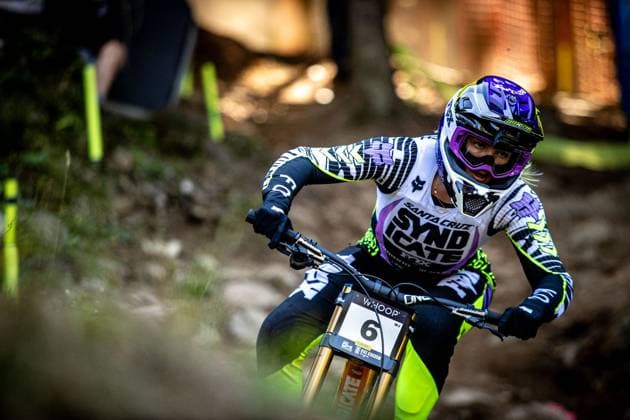 Whoop UCI Mountainbikeworldcup Downhill Lenzerheide HULSEBOSCH Eliana SANTA CRUZ SYNDICATEat Whoop UCI Mountainbikeworldcup Downhill Lenzerheide, 19.09.2025,in Lenzerheide,SUI Foto: Sebastian Sternemannat Whoop UCI Mountainbikeworldcup Downhill Lenzerheide, 19.09.2025,in Lenzerheide,SUI Foto: Sebastian Sternemann