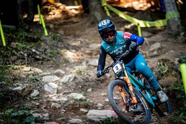 Whoop UCI Mountainbikeworldcup Downhill Lenzerheide WAITE Tyler at Whoop UCI Mountainbikeworldcup Downhill Lenzerheide, 19.09.2025,in Lenzerheide,SUI Foto: Sebastian Sternemannat Whoop UCI Mountainbikeworldcup Downhill Lenzerheide, 19.09.2025,in Lenzerheide,SUI Foto: Sebastian Sternemann