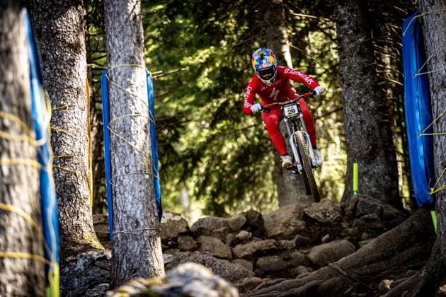 Whoop UCI Mountainbikeworldcup Downhill Lenzerheide BRUNI Loic SPECIALIZED GRAVITYat Whoop UCI Mountainbikeworldcup Downhill Lenzerheide, 19.09.2025,in Lenzerheide,SUI Foto: Sebastian Sternemannat Whoop UCI Mountainbikeworldcup Downhill Lenzerheide, 19.09.2025,in Lenzerheide,SUI Foto: Sebastian Sternemann