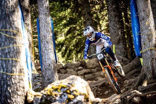 Whoop UCI Mountainbikeworldcup Downhill Lenzerheide VIEIRA Roger PIVOT FACTORY RACINGat Whoop UCI Mountainbikeworldcup Downhill Lenzerheide, 19.09.2025,in Lenzerheide,SUI Foto: Sebastian Sternemannat Whoop UCI Mountainbikeworldcup Downhill Lenzerheide, 19.09.2025,in Lenzerheide,SUI Foto: Sebastian Sternemann