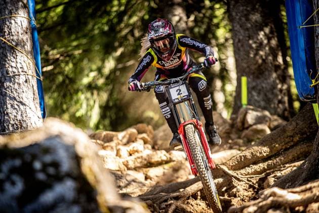 Whoop UCI Mountainbikeworldcup Downhill Lenzerheide OSTGAARD Aletha CANYON CLLCTV FACTORY TEAMat Whoop UCI Mountainbikeworldcup Downhill Lenzerheide, 19.09.2025,in Lenzerheide,SUI Foto: Sebastian Sternemannat Whoop UCI Mountainbikeworldcup Downhill Lenzerheide, 19.09.2025,in Lenzerheide,SUI Foto: Sebastian Sternemann