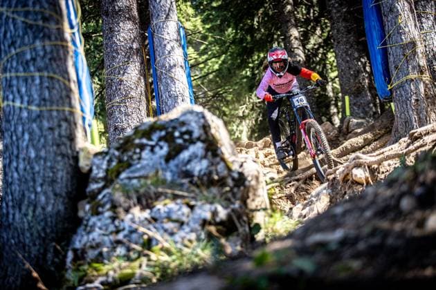 Whoop UCI Mountainbikeworldcup Downhill Lenzerheide JAAX Maxima German Champion at Whoop UCI Mountainbikeworldcup Downhill Lenzerheide, 19.09.2025,in Lenzerheide,SUI Foto: Sebastian Sternemannat Whoop UCI Mountainbikeworldcup Downhill Lenzerheide, 19.09.2025,in Lenzerheide,SUI Foto: Sebastian Sternemann