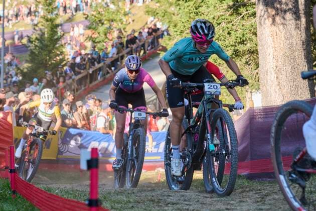 2025 WHOOP UCI Mountain Bike World Series XCC World Cup Women Elite, Lenzerheide, Schweiz Lenzerheide, Schweiz. 19. September 2025. Ramona Forchini während des Cross Country Short Track der Damen Elite an den WHOOP UCI Mountain Bike World Series 2025 in Lenzerheide.