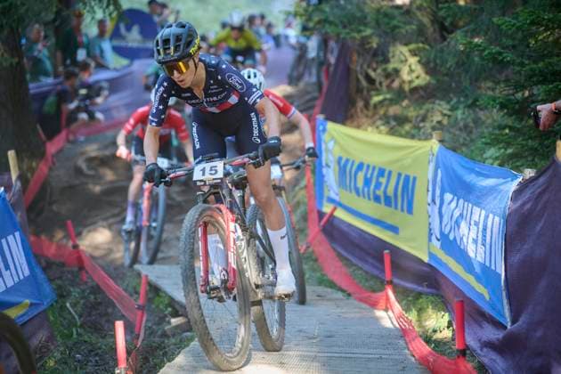 2025 WHOOP UCI Mountain Bike World Series XCC World Cup Women Elite, Lenzerheide, Schweiz Lenzerheide, Schweiz. 19. September 2025. Savilia Blunk während des Cross Country Short Track der Damen Elite an den WHOOP UCI Mountain Bike World Series 2025 in Lenzerheide.