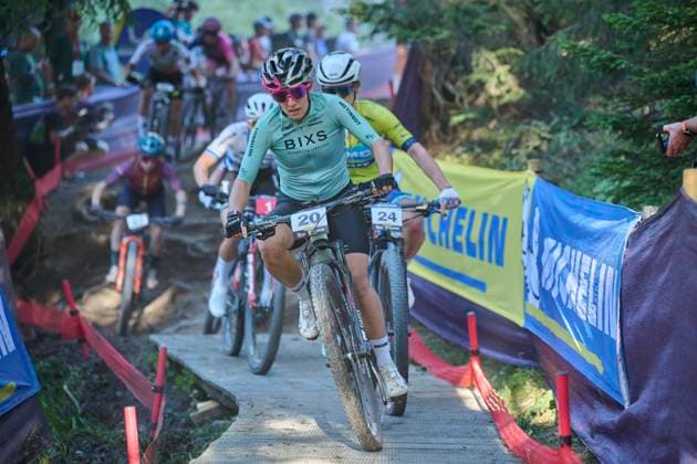 2025 WHOOP UCI Mountain Bike World Series XCC World Cup Women Elite, Lenzerheide, Schweiz Lenzerheide, Schweiz. 19. September 2025. Ramona Forchini während des Cross Country Short Track der Damen Elite an den WHOOP UCI Mountain Bike World Series 2025 in Lenzerheide.